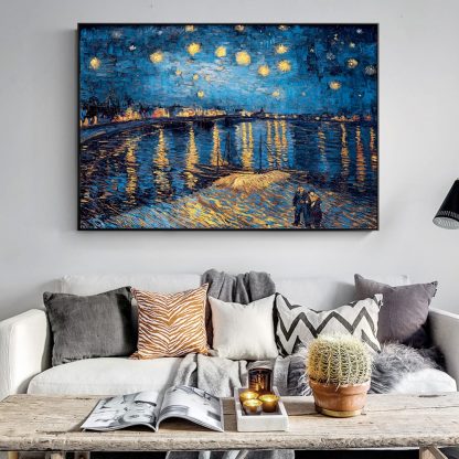 Van Gogh Starry Night Canvas Paintings Replica On The Wall Impressionist Starry Night Canvas Pictures For Living Room Cuadros 1