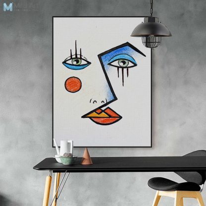 Modern Abstract Minimalist Face Picasso Posters Prints Nordic Living Room Wall Art Pictures Home Decor Canvas Paintings No Frame