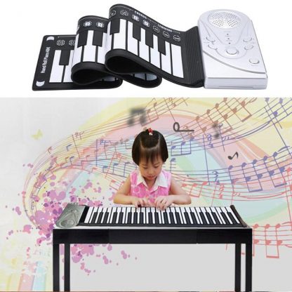 Portable Flexible Digital Keyboard Piano 49 Keys Flexible Silicone Electronic Roll Up Piano Children Toys Built-in Speaker 4
