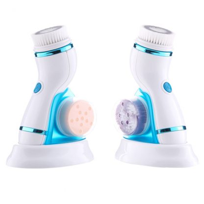 무선 초음파  페이셜 클렌징 브러쉬 마사지 4 In 1 Ultrasonic Electric Facial Cleansing Brush Massager Rechargeable Pore Face Cleaning Device Skin Care Brush For Face 1