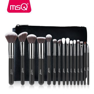 뷰티 메이크업 브러시세트 MSQ 2/15pcs Makeup Brushes Set Powder Foundation Eyeshadow Make Up Brushes Cosmetics Soft Synthetic Hair With PU Leather Case