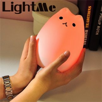 가정용 아이방 수면등 수유등Premium 7 Colors Cat LED USB Children Animal Night Light Silicone Soft Cartoon Baby Nursery Lamp Breathing LED Night Light