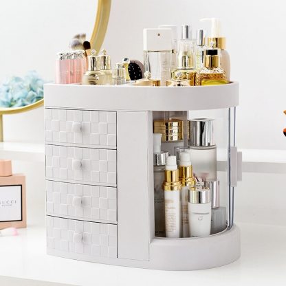 메이크업 화장품 정리함 Dressing Table 4 Drawer Makeup Holder Storage Box Transparent Rotation Window Lipstick Organizer For Cosmetic Brush Jewelry 2
