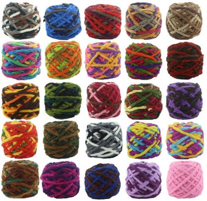 NEW 100G 1 ply Soft milk cotton polyester blended yarn Chunky chenille hand Knitting Crochet baby yarn knit hat scarf slippers  1