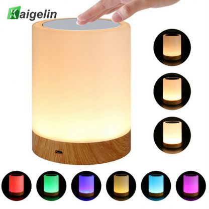 침실 수면등 스마트 터치 램프KAIGELIN 6 Colors Light-adjustable LED Colorful Rechargeble Little Nightlight Table Bedside Nursing Lamp Breathing Touch light