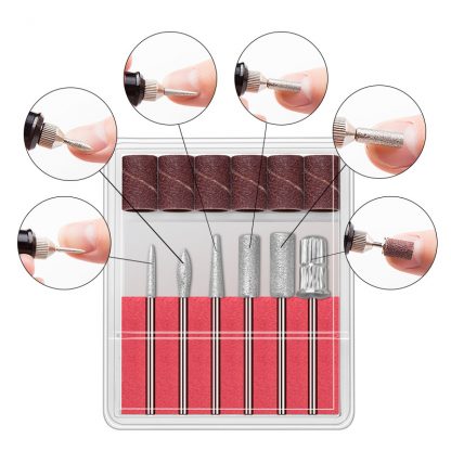 1 Set Professional Electric Nail Kit Nail Tips Manicure Machine Electric Nail Art Pen Pedicure 6 Bits Nails Tools Mill Kit New 5