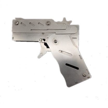 개틀링건 고무줄총 스테인리스 폴딩Stainless steel 1pcs/set  Rubber Band Launcher  Gun Hand Pistol Guns Shooting Toy Gifts Boys Outdoor Fun Sports For Kids 2