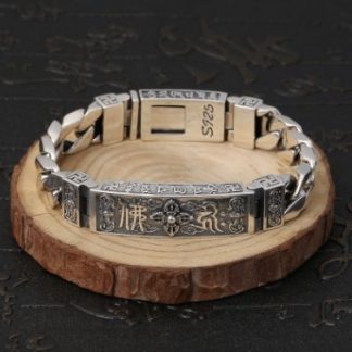 불료 불경 부처님 불교신자 은팔찌buddha bracelet personalized wrist band men silver 925 bracelet 12mm