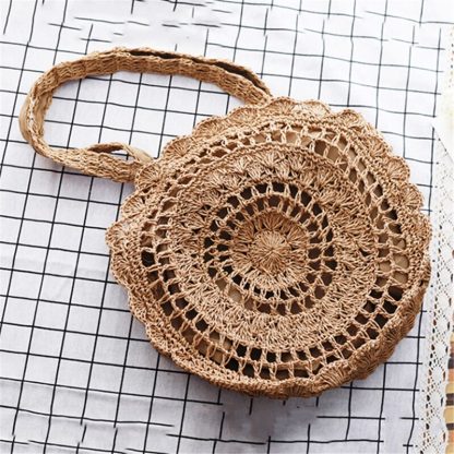Bohemian Straw Bags for Women Circle Beach Handbags Summer Rattan Shoulder Bags Handmade Knitted Travel Big Totes Bag 2019 New 1