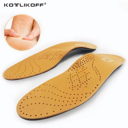 KOTLIKOFF High quality Leather orthotics Insole for Flat Foot Arch Support 25mm orthopedic Silicone Insoles for men and women 3