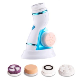무선 초음파  페이셜 클렌징 브러쉬 마사지 4 In 1 Ultrasonic Electric Facial Cleansing Brush Massager Rechargeable Pore Face Cleaning Device Skin Care Brush For Face