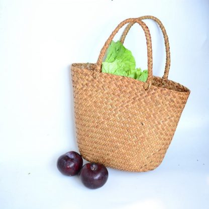 Casual Straw Bag Natural Wicker Tote Bags Women Braided Handbag For Garden Handmade Mini Woven Rattan Bags 3