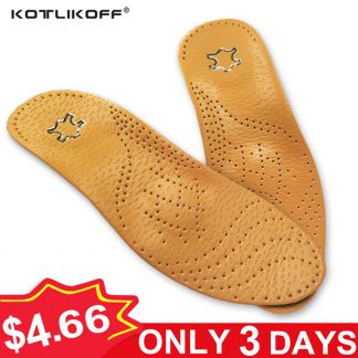 KOTLIKOFF High quality Leather orthotics Insole for Flat Foot Arch Support 25mm orthopedic Silicone Insoles for men and women