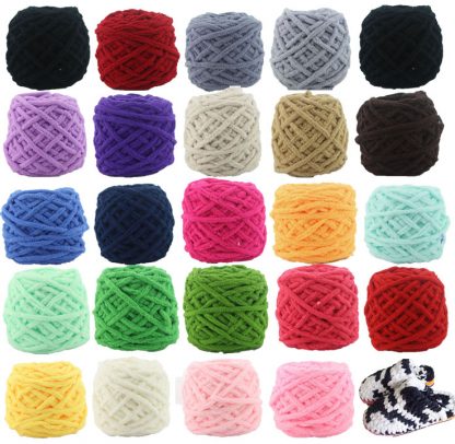 NEW 100G 1 ply Soft milk cotton polyester blended yarn Chunky chenille hand Knitting Crochet baby yarn knit hat scarf slippers  5