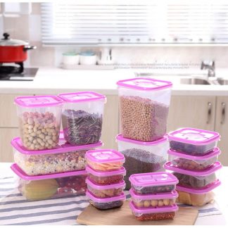 17 Pcs/Set Airtight Food Storage Container With Lid Vacuum Seal Cereal Pasta Rice Food Box