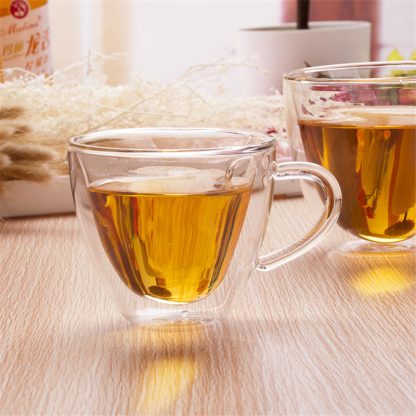 로맨틱 하트 유리컵Heart Love Shaped Double Wall Glass Mug Resistant Kungfu Tea Mug Milk Lemon Juice Cup Drinkware Lover Coffee Cups Mug Gift 3