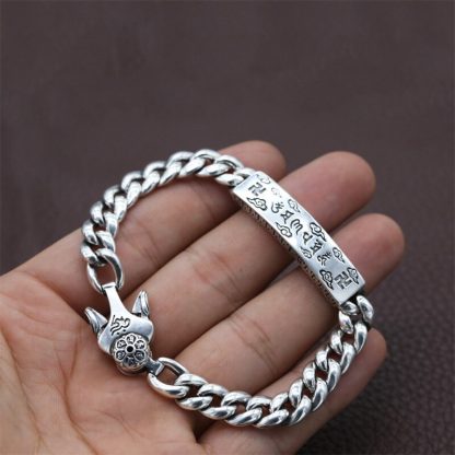 2019 Buddha Mantra Couple Letter Bracelet 100% 925 Sterling Silver Jewelry Men Women Valentine Day gift Name Bracelet Bangle B64 5