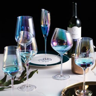 와인 샴페인잔Colorful Wine Glass Set Creative Champagne Flutes Crystalline Wedding Glasses Party Gift Exqusite Life Home Decoration Wine Cup