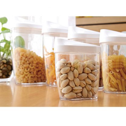 5Pcs Food Storage Box Clear Container Set with Pour Lids Kitchen Food Sealed Snacks Dried Fruit Grains Tank Storage Cereal Box 3