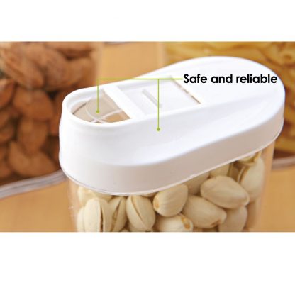 5Pcs Food Storage Box Clear Container Set with Pour Lids Kitchen Food Sealed Snacks Dried Fruit Grains Tank Storage Cereal Box 1