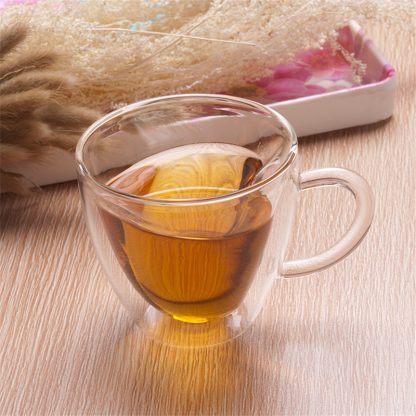 로맨틱 하트 유리컵Heart Love Shaped Double Wall Glass Mug Resistant Kungfu Tea Mug Milk Lemon Juice Cup Drinkware Lover Coffee Cups Mug Gift 4