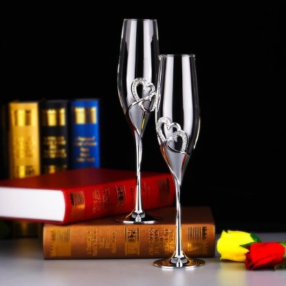 하트 샴페인잔Champagne Glass Flutes Perfect for Wedding Gifts 1pieces Luxury Crystal Toasting Flutes and Wine Glasses