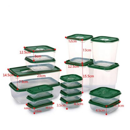 17 Pcs/Set Airtight Food Storage Container With Lid Vacuum Seal Cereal Pasta Rice Food Box 1