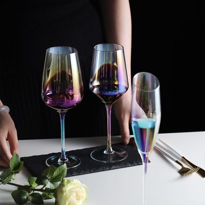 와인 샴페인잔Colorful Wine Glass Set Creative Champagne Flutes Crystalline Wedding Glasses Party Gift Exqusite Life Home Decoration Wine Cup 1