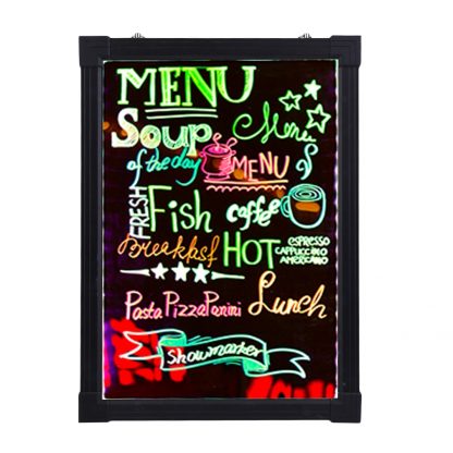 LED 네온보드16X24 Inch Easy To Write On Flashing Luminated Fluorescent Sign Board Set Cafe Coffee Menu Styling Neon LED Decoration Board