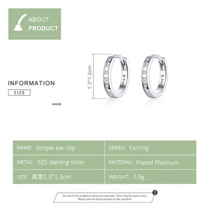 BAMOER Hoop Earrings for Women 925 Sterling Silver Minimalist Simple Circle Earing Real Silver Korean Fashion Jewelry BSE101 1