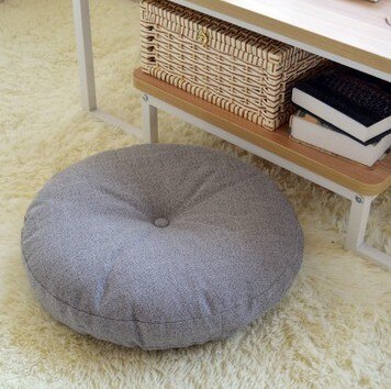 Round Shape 2 Size Cotton Linen Seat Cushion Silk Cotton Core Tatami Cushion Pillow Home Decoration Soft Car Sofa Cushion 3