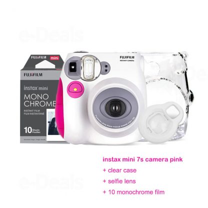 100% Authentic Fujifilm Instax Mini 7s Instant Photo Camera Set with 10 Sheets Fuji Instax Mini White Film & Rabbit Selfie Lens 4