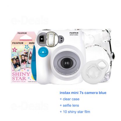 100% Authentic Fujifilm Instax Mini 7s Instant Photo Camera Set with 10 Sheets Fuji Instax Mini White Film & Rabbit Selfie Lens 1
