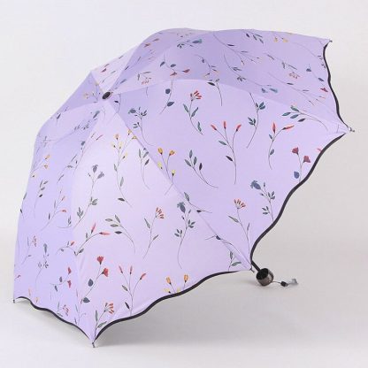 Chic Floral ANTI-UV Foldable Umbrellas Sun Compact Women Female Ladies Lady Windproof Rain Lovely Flower Candy Colorful Umbrella 3