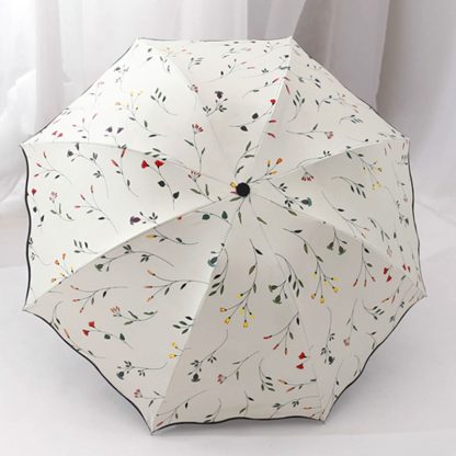 Chic Floral ANTI-UV Foldable Umbrellas Sun Compact Women Female Ladies Lady Windproof Rain Lovely Flower Candy Colorful Umbrella