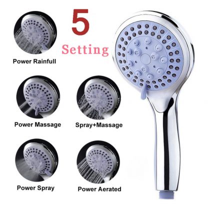 5 modes ABS plastic Bathroom shower head big panel round Chrome rain head Water saver Classic design G1/2 rain showerhead ZJ039 2