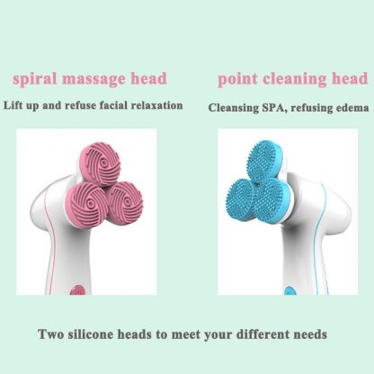 2019 Silicone Facial Cleansing Brush Blackhead Removal Acne Pore Cleanser Machine Peeling Face Washing Brush Device With Base 1