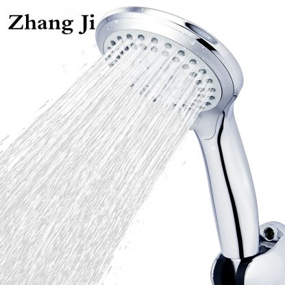 5 modes ABS plastic Bathroom shower head big panel round Chrome rain head Water saver Classic design G1/2 rain showerhead ZJ039