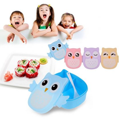 Cute Cartoon Owl Lunch Box Food Container Storage Box Portable Kids Student Lunch Box Bento Box Container With Compartments Case 3