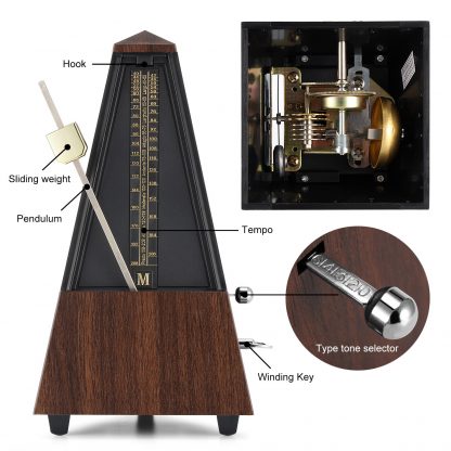 Donner High Precision Mechanical Metronome Universal For Guitar Drum Piano Bass Tower Type Vintage Bell Ring Metronome New DPM-1 1