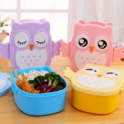 Cute Cartoon Owl Lunch Box Food Container Storage Box Portable Kids Student Lunch Box Bento Box Container With Compartments Case 1