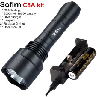 Sofirn C8A Kit Tactical LED Flashlight 18650 Cree XPL2 Powerful 1750lm Flash light High Power Torch Light with Battery Charger