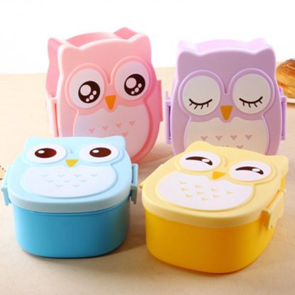 Cute Cartoon Owl Lunch Box Food Container Storage Box Portable Kids Student Lunch Box Bento Box Container With Compartments Case 2