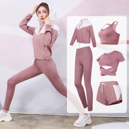 2019 New Yoga Sets Women's Gym Sports Suits Stretchy Running Sportswear Joggers Fitness Training Clothing 4-5pcs