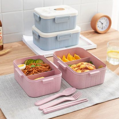 TUUTH Cute Cartoon Lunch Box Microwave Dinnerware Food Storage Container Children Kids School Office Portable Bento Box 1