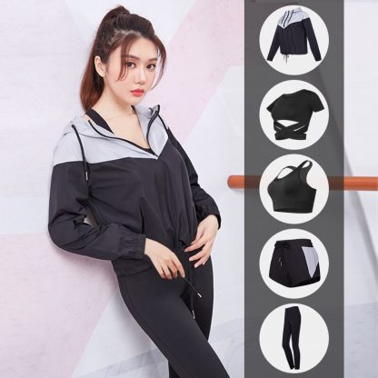 2019 New Yoga Sets Women's Gym Sports Suits Stretchy Running Sportswear Joggers Fitness Training Clothing 4-5pcs 4