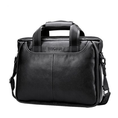 FEGER 2018 New Fashion Genuine Leather Men Bag Famous Brand Shoulder Bag Messenger Bags Causal Handbag Laptop Briefcase Male 5