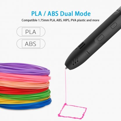 QCREATE ABS/PLA dual mode 3D Printing Pen LCD display 3Doodler Scribble Pen Speed Temperature adjustable free 10M PLA filament 1