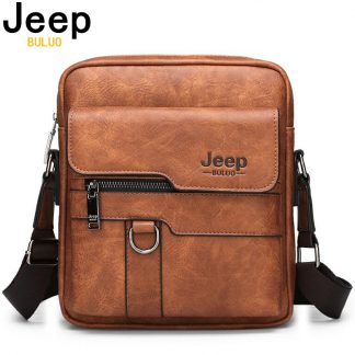 JEEP BULUO Luxury Brand Men Messenger Bags Crossbody Business Casual Handbag Male Spliter Leather Shoulder Bag Large Capacity