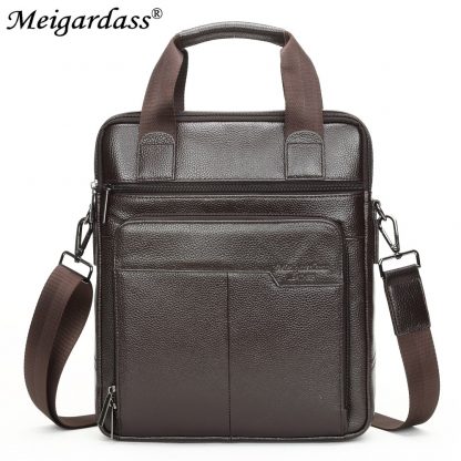 MEIGARDASS Genuine Leather Business Men Briefcase Men's Handbags Office Laptop Bag Male Casual Shoulder Computer Messenger Bags 2
